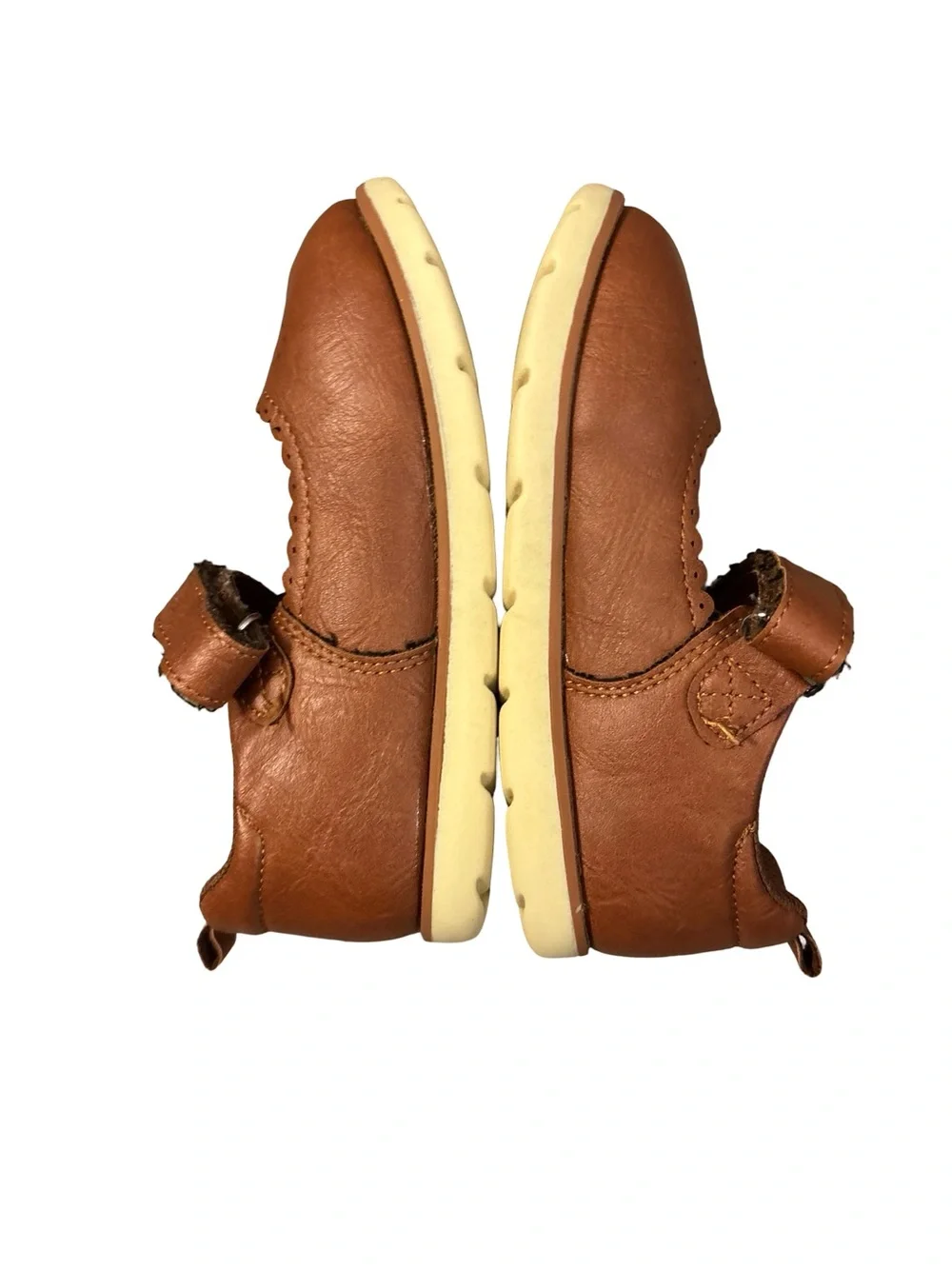 Stride Rite Munchkin Cognac brown Mary Jane Hook-and-Loop Girls Shoes Size 10